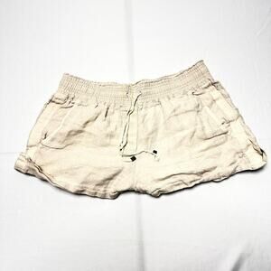 J Crew Vintage Size S Cream 100% Linen Shorts Perfect For Summer Hot Beach Day